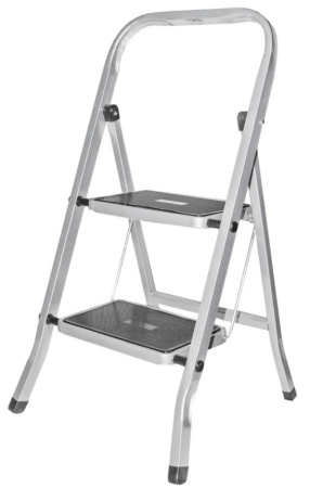Лестница-стремянка  ARNO 46 см, 2 прорезиненные ступени 20*30см, стальная, нагрузка до 150кг