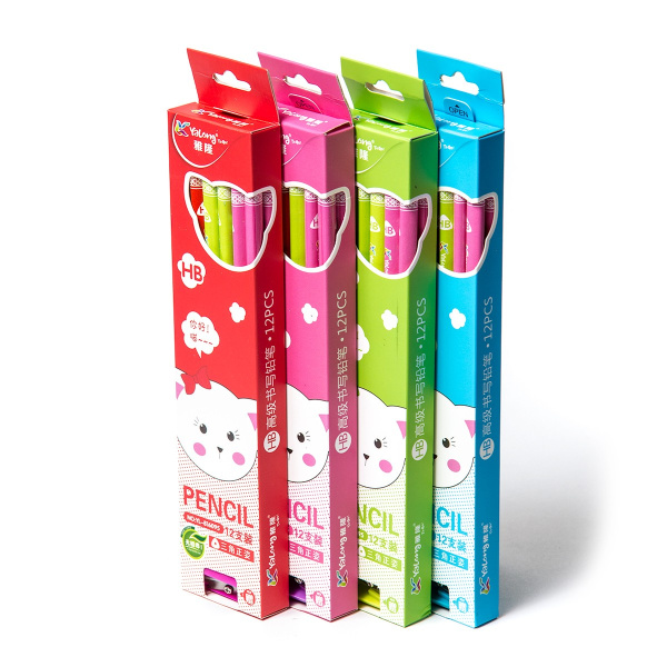 Карандаш ч/гр. YALONG HB ассорти с ластиком (YL816095)