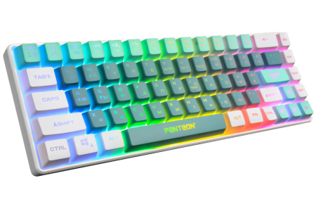 Игровая клавиатура USB Jet.A Panteon M2 c LED подсветкой, мембранная, 68 клавиши, голубая белая