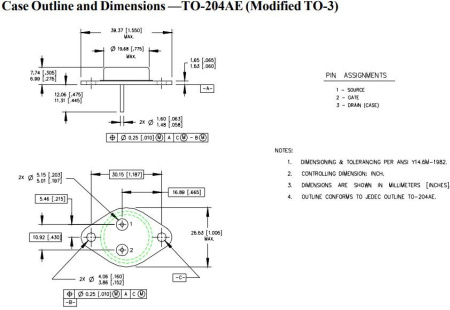 транзистор FET IRF360 400V 24A N-Ch 0.2ohm TO3