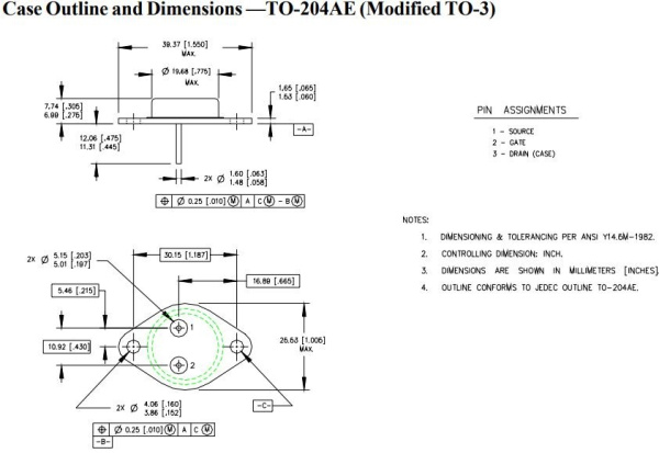 транзистор FET IRF360 400V 24A N-Ch 0.2ohm TO3