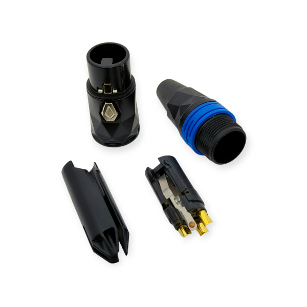 Разъем XLR гнездо, на кабель, металл, синий