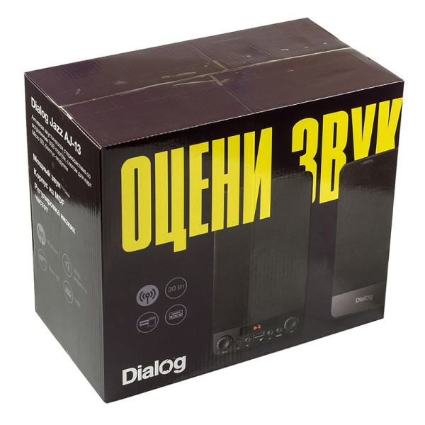 Актив.колонки 2.0 Dialog Jazz AJ-13 30Вт, Bluetooth, USB, дерево, microSD, Black