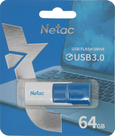 Флеш-накопитель USB3.0 64Gb Netac U182 (NT03U182N-064G-30BL) бело-синий