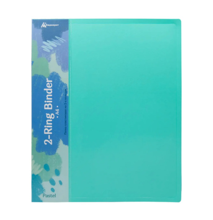 Папка 2 кольца Бюрократ "Pastel", 27мм, 500мкм, зеленый PAST0812/2RGRN