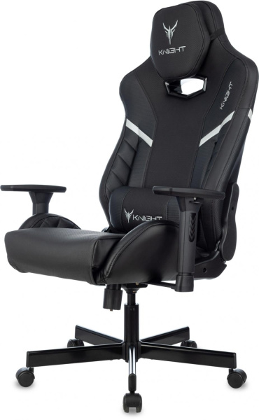 Кресло игровое Knight Thunder 5X черный экокожа крестов. металл