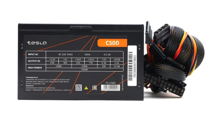 Блок питания 500Вт TESLA (120мм,PCI-E,4SATA)(TS-C500)