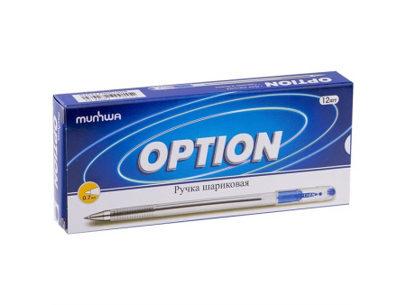 Ручка шариковая MunHwa "Option" синяя, 0,7мм OP07-02