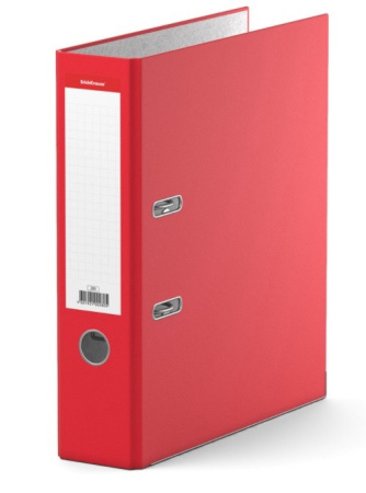 Папка-регистратор 70мм. Erich Krause "Стандарт" мет. кант, красная (280)