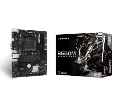 Мат.плата SocAM4 AMD B550 Biostar B550MHP (mATX,2DDR4,M.2,PCI-E16,2PCI-E,VGA,HDMI,PC4266+(OC))