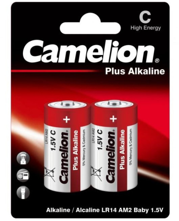 Батарейка C(LR14) CAMELION Plus Alkaline упак 2шт./1,5В. щелочная