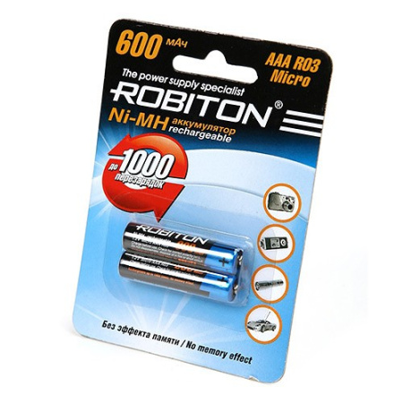Аккумулятор Ni-MH AAA Robiton 600mAh /1.2в блистер 2шт.