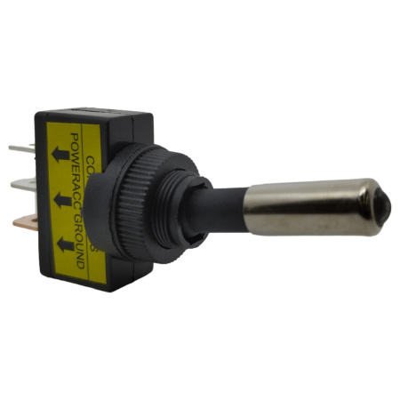 Переключатель тумблерный ON-OFF, SPST, 26.2*12мм М12, DC 12в, 20а, индикация, синий, ASW-15D