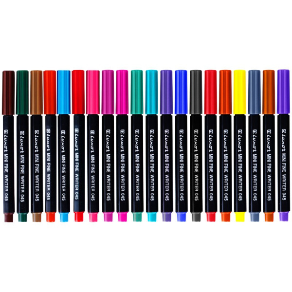 Набор ручек капиллярных 20шт. LUXOR 0,8мм, "Mini Fine Writer 045" 15300M/20JAR