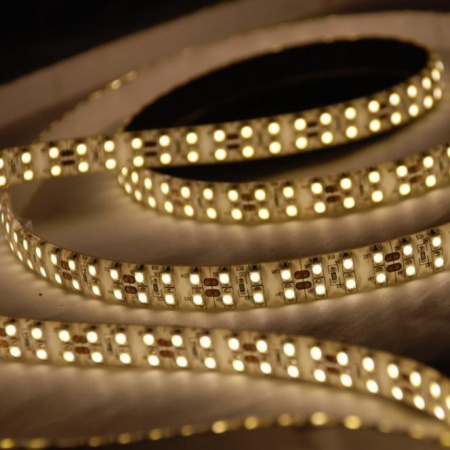лента светодиодная 12в, 3528, 240шт/м, 19.2вт/м, белый теплый, двойная