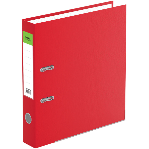 Папка-регистратор 50мм. СТАММ "Бизнес" бумвинил, мет. кант, красный ММ-31839