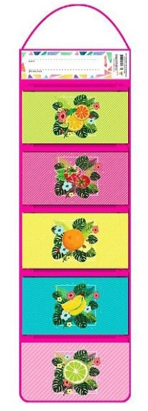 Органайзер настенный ПЧЕЛКА "Яркие фрукты" ткань ОН-1