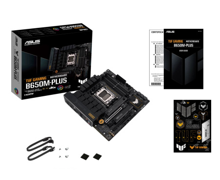 Мат.плата SocAM5 AMD B650 Asus TUF GAMING B650M-PLUS (mATX,4DDR5,2M.2,2PCI-E16,PCI-E,HDMI,DP,PC7600)