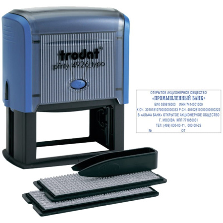 Штамп самонаборный 8стр. Trodat, 2 кассы, 38*75мм (4926/DB)