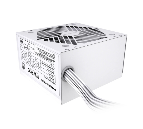 Блок питания 700Вт Powercase PW700 White (APFC,120мм,2PCI-E,5SATA,80+)[PSW-700W-DC]