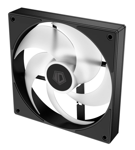 Кулер в корпус 140х140х25 ID-COOLING AS-140-ARGB-K черный (300-1800prm/супертихий/4Pin PWM/3Pin 5V ARGB/72.2 CFM/24.9дБ/подшипник гидродинамический/AR