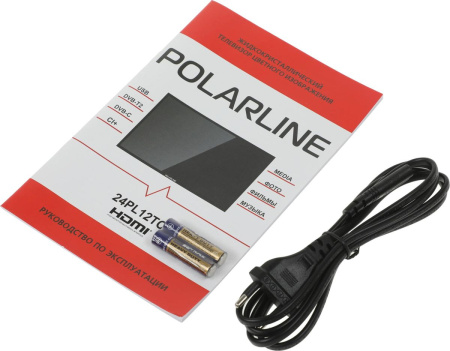 Телевизор 24" Polarline 24PL12TC 1366x768/HDMI,USB/DVB-T2,T,C/-/-/-/ Черный HD Ready MediaPlayer