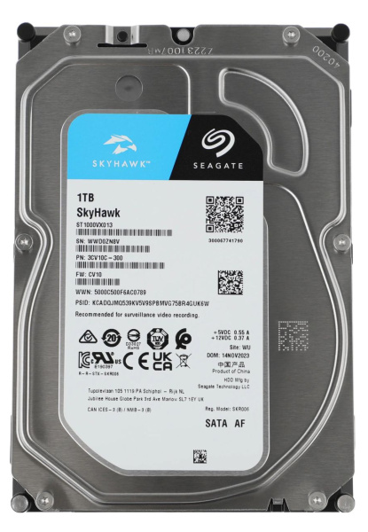 Жесткий диск HDD 1,0Tb Seagate SkyHawk ST1000VX013 5400,256Mb