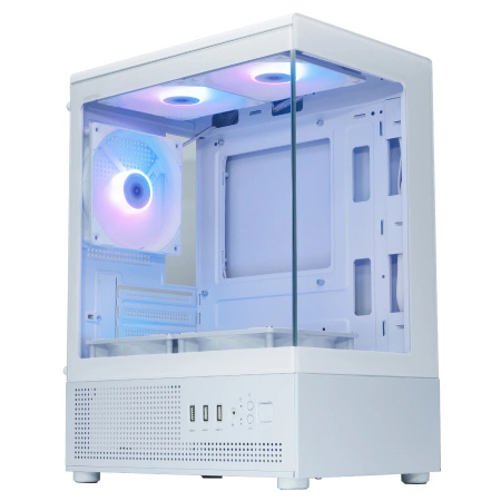 Корпус mATX Б_БП XASTRA Q300M 5ARGB-C6 White (USB3.0,Audio,белый,5х120мм ARGB,ARGB+PWM HUB 6port,CPU Cooler до 163мм, VGA до 280мм,"аквариум")