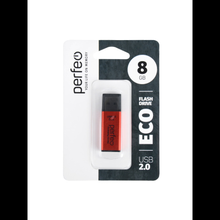Флеш-накопитель USB2.0 8Gb Perfeo E03 (PF-E03R008ES) красный