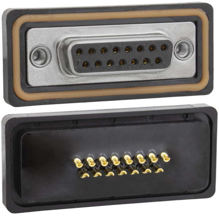 Разъем DB-15, розетка, в корпус, DB-15F IP67