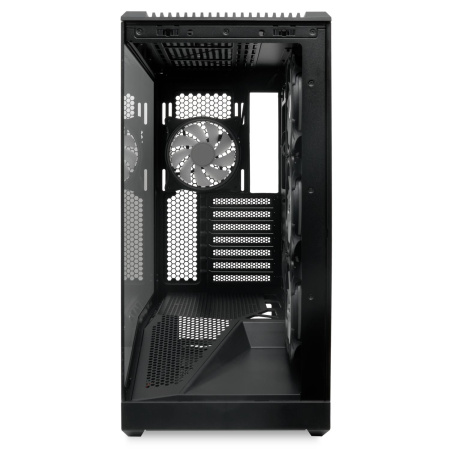 Корпус без блока питания/ Case HSPD F711, Panoramic Full Tower, Black, TG, 0.7 SPCC, 4x120mm ARGB (FN027) ATX, mATX, mITX 190/420/280mm 2x2.5", 2x3.5", 7xPCI 1xUSB-A 3.0, 1xUSB-C 445x235x475mm