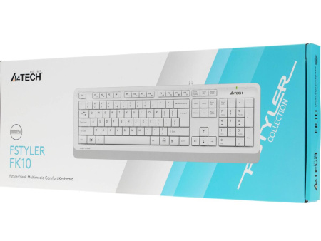 Клавиатура USB A4Tech Fstyler FK10 белый/серый (FK10 White)