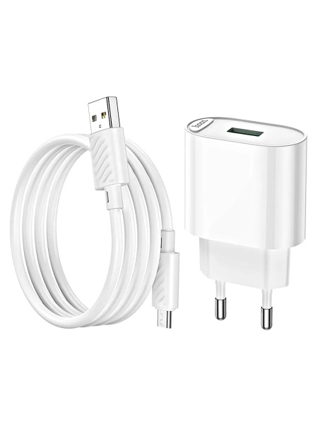 Зарядное_устройство - USB 18W HOCO C109A QC3.0 + кабель Micro USB белый