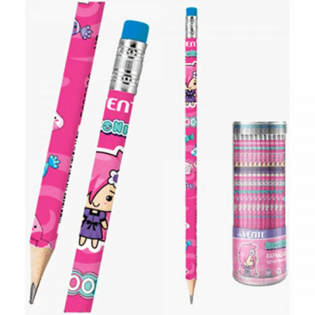 Карандаш ч/гр. deVENTE "NicoNico" с ластиком, розовый, HB (5032308)