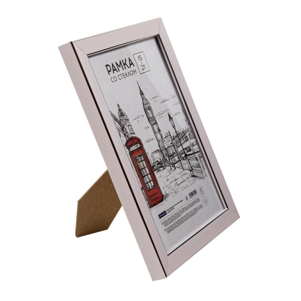 Фоторамка 15*21см. OfficeSpace  пластик "Color", розовый (РП_38459)