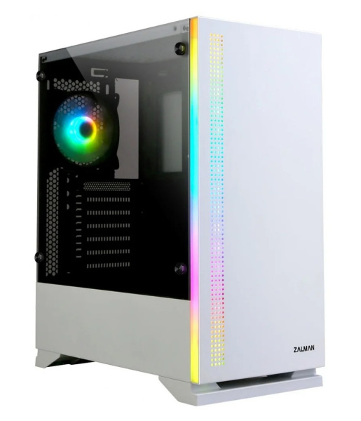 Корпус ATX Б_БП Zalman S5 (USB3.0, Audio,RGB подсветка,Window,белый)