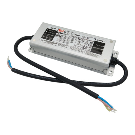 Драйвер светодиодный (LED) с потенциометром 0.35..0.7А, 53..107в, 75вт, Mean Well ELG-75-C700A-3Y