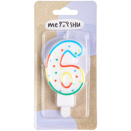 Свеча "Цифра 6" MESHU 8,5см MS_32387