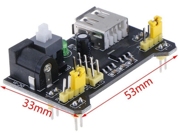 Модуль питания MB-102, вход 6.5..12в, выход 5/3,3в