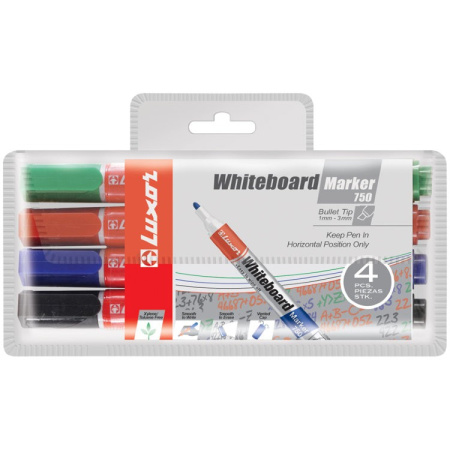 Набор маркеров для доски LUXOR "750" 4цв. 3380/4 WT