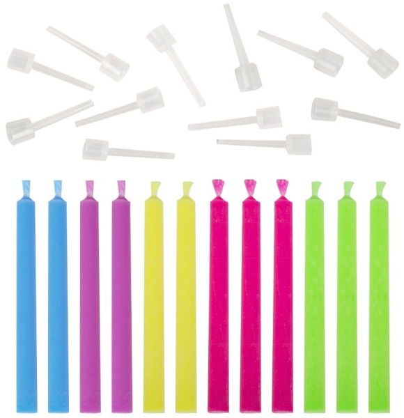 Свечи для торта "Золотая сказка" с цветным пламенем, набор 12шт (591460)