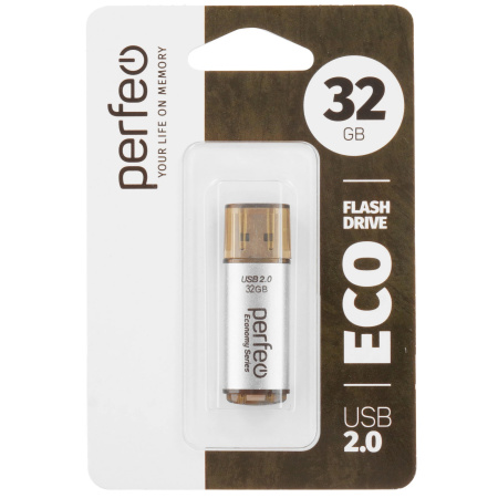 Флеш-накопитель USB2.0 32Gb Perfeo E04 (PF-E04S032ES) серебристый