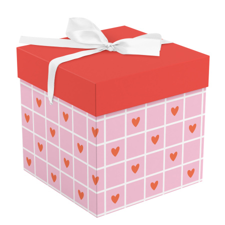 Коробка подарочная "Hearts" 15*15*15см с лентой MESHU MS_62567