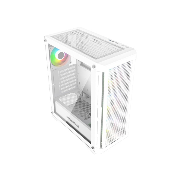 Корпус ATX Б_БП Powercase Ultimate White (USB, Audio,TG, 4x120mm ARGB HUB, белый)[CUW-A4]