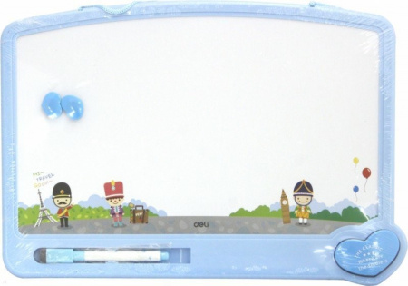 Доска магнитно-маркерная 35*26см. DELI (маркер+губка+магнит) детская (E7805)