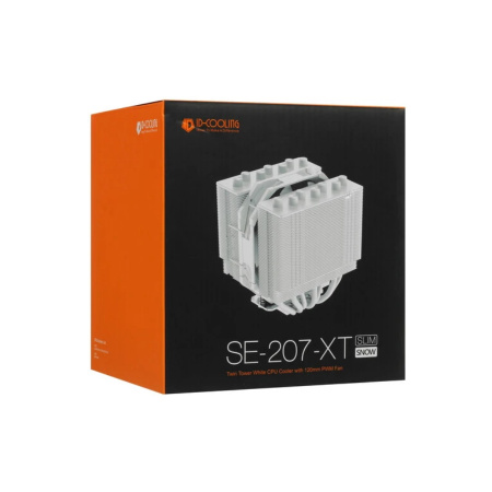 Кулер S115x/1200/1700/AMx ID-Cooling SE-207 XT SLIM SNOW (220W/120mm/700-1800rpm/7 тепл.трубок/высота 135мм!/белый)