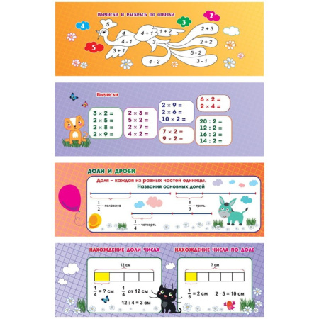 Веер учебный "Математика. 1-4 классы" 32л. НВУ-1