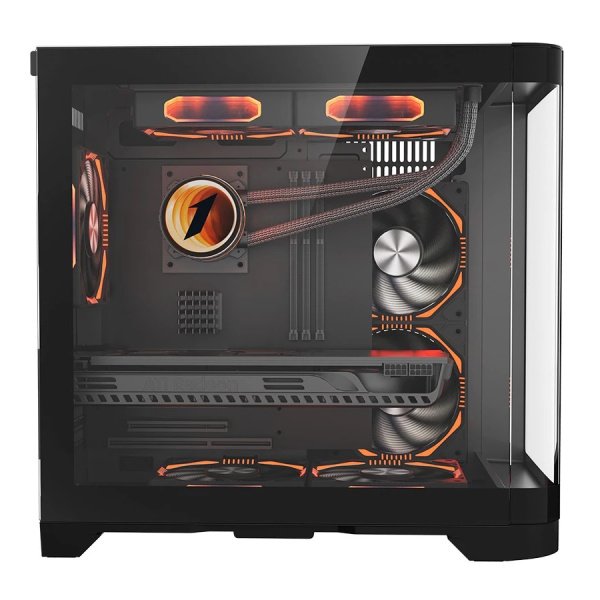 Корпус mATX Б_БП 1STPLAYER UVIEW UV5 Black (USB, Audio,TG, черный,"стеклянный куб")[UV5-BK]