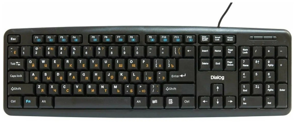 Клавиатура USB Dialog KM-025U мембранная, 104 клавиши, Black