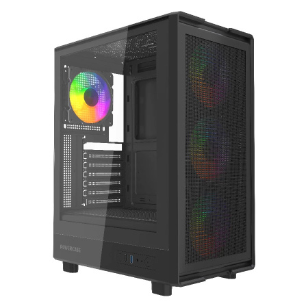 Корпус ATX Б_БП Powercase Mistral A4B (USB, Audio,TG, 4x120mm FRGB, черный)[CMAB-L4]